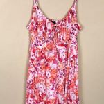 Angie Women’s Boho Floral Print Multicolor Keyhole Tie Smocked Back Mini Dress Photo 0