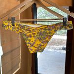 Billabong  Yellow Floral Low Rise Cheeky Bikini Bottom Size XL Photo 3