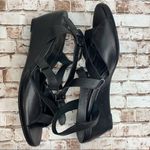 Dana Davis Italian Leather Crisscross Wedge Heels Casual Sandals [size 9.5 B] Black Photo 7