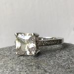 Lia Sophia  3 Ct Princess CZ Rhodium Silver Engagement Ring Sz 6 Photo 3