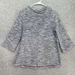 Ann Taylor LOFT Women's Sweater Tweed Marled blue Size Small High Neck Metallic Photo 0
