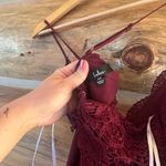 Lulus Madalyn Burgundy Lace Maxi Dress Size XS Photo 4