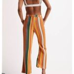 Free People  Paz Striped Pants Size 8 Cropped Wide Leg Photo 1