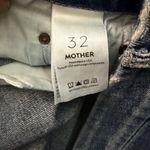 MOTHER Denim Mother Jeans The Roller Wide Leg Flare Raw Hem Distressed Medium Wash High Waist Photo 9