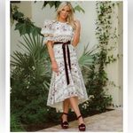 Antonio Melani x Nicola Bathie Emilia Velvet Burgundy Platform Sandals 9M Photo 1