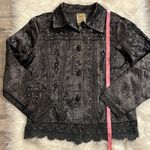 Vintage Flashback embellished jacket with embroidery beading crochet sheen M Black Size M Photo 5