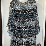 R Cinco Ranch Blue/Brown Lace 3/4 Sleeve Blouse M Size M Photo 0