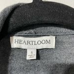 Heartloom  Merino Wool Blend Draped Waterfall Grey Cream Striped Cardigan Size S Photo 3