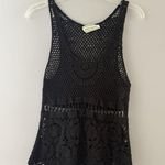 Helen Hinson Crochet Tank Top Small Black Open Knit Boho Festival Hippie Goth Photo 15