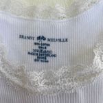 Brandy Melville  White Ribbed Lace Trim Tank Top One Size Photo 2