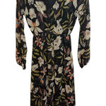 Everly  Black Delicate Floral Long Sleeve V-Neck Maxi Dress Photo 0