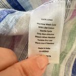 Talbots Top Womens Medium Petite Striped Linen Blend Beachy Popover Coastal Photo 6