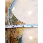 Doppiofilo Women Medium Floral Linen Blend Blazer Jacket Cap Sleeve Button Up Yellow Photo 4