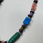 Colorful Multi Color Wood Bead Leather Extra Long Necklace Womens African Style Pink Photo 2