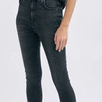Aritzia Denim Forum Womens 26" Black Lola High Rise Skinny Raw Hem Jeans Photo 0