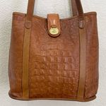 Brahmin Vintage  Brown Embossed Croc Leather Medium Tote Shoulder Bag Photo 5
