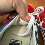 Vans  Authentic Low Top Color Block Red Blue‎ Checkerboard Suede Lace Up Sneaker Photo 7