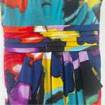 Bisou Bisou Multi Color Pleated Sleeveless Dress Size 12 Photo 4