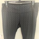 prAna Misty Leggings Charcoal Gray and Black Jacquard Knit Ruched Tight Large Photo 3