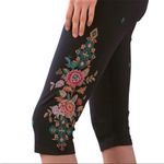 Johnny Was Chandra Bike Short Bermuda Floral Embroidery Black Knit XS J66720-2 Photo 2