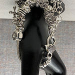 Premier Designs Premier Design Silver Tone Charm Bracelet Cross Heart Dangle Beads Luck Scroll Photo 0