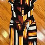 Jessica Simpson Multicolor Fitted Sheath Dress Size 6 Art to Wear Deco Office Photo 4