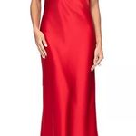 AQUA FORMAL Satin One Shoulder Gown Red Women’s Sz 12 Photo 0