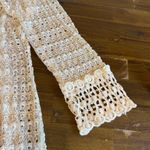 Solitaire  Swim Cover Up Dress Tunic Sheer Crochet Swimsuit Tropical Sleeves L Photo 7