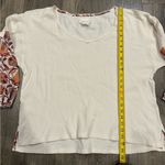 Anthropologie Annette Top Ivory Paisley Long Sleeve Waffle Knit Oversized Sz Med Photo 5