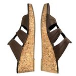 Donald Pliner Donald J. Pliner Clare Bronze Leather Stretch Cork Wedge Sandals Size 9 M Photo 2