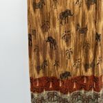 Vintage Animal Print Maxi Skirt Womens 10 Brown Faux Wrap Elephant Zebra Boho Photo 2