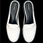 Reformation  Angie Leather Loafer Mule (black/white) 7 Photo 3