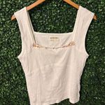 Free People We The Free Secrets Tee Tank Sz Large NWOT Cream Floral Cropped Photo 0