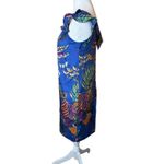 J.Crew Silk Blue Ruffle Tropical Floral Dress Size 00 Flower Vacation Flaw Read Photo 5