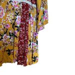 Umgee Tunic Top Womens Blouse Medium Mix Floral Print Boho Gauze Balloon Sleeves Photo 4