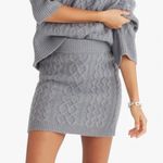 đź’•FAVORITE DAUGHTERđź’• Cable Knit Mini Skirt Wool Cashmere Storm Cloud Grey L NWT Gray Size L Photo 0
