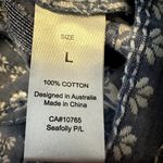 Seafolly Anthropologie Dobby Stripe Jumpsuit Criss Cross Back Chambray Paisley L Photo 5