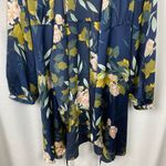 Lulus Love Is Life Navy Blue Floral Satin Wrap Mini Dress Sz.M NWOT Photo 10
