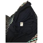 THML Faye Boho A Line Embroidered Halter V Neck Geometric Dress Navy L Photo 9