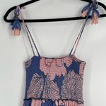 Maaji  Women's Floral Tassel Shoulder Tie Smocked Bodice Tiered Mini Dress Size L Photo 5