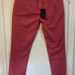 Toy G women’s size 29 rose pink pleated studded waist stretchy chino pants 32x28 Photo 0