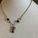 Handmade “Angels Watching Over Me” Signed Red Sparkle Pendant Necklace Photo 5