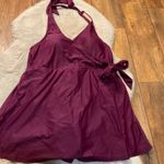 J.Crew J. Cew Re-Imagined Swim‎ Dress Size 8 Halter Onepiece Burgundy Wine Wrap Women's Photo 0