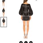 H:ours Cristiano Balloon Sleeve Mini Dress In Noir Black Satin Photo 1