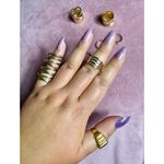 Lot of 9 Gold Tone Midi Rings Stacking Set Statement LOVE Letter Costume Photo 2