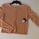 Arizona Jeans ARIZONA JEAN CO LONG SLEEVE SHIRT WOMEN’S SIZE LARGE PEACH-NEW W/TAGS Photo 6