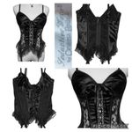 Vintage Seductive Wear by Cinema Etoile Black Satin Lace Corset Bustier L Size L Photo 1