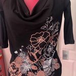 XOXO Rare Vintage Y2K X.O.X.O. Sheer black open back beaded floral top size M Photo 0