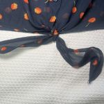 Black Poppy  Size Small Women's‎ Sleeveless Button Sheer Blouse Fruit Navy Summer Photo 3