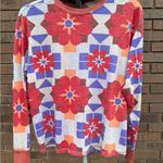 Free People Movement Keep Rolling Printed Floral Long Sleeve Shirt Top Small Photo 0